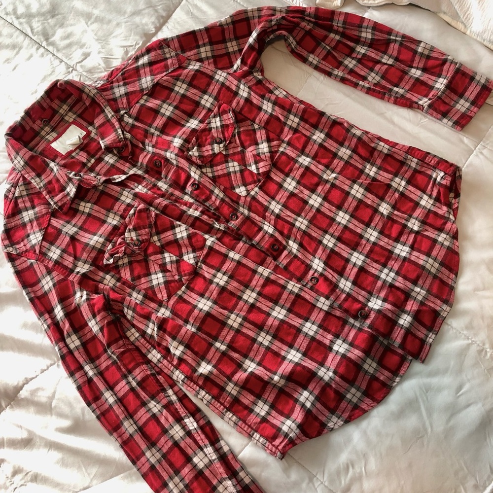 Forever 21 plaid shirt, long sleeve, size S, USED